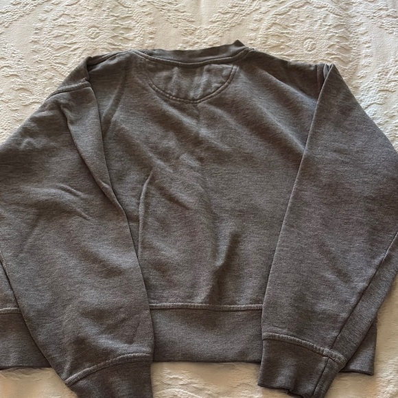Gently Loved Russell Athletic Charcoal Crewneck Crop Sweatshirt - Picture 6 of 7